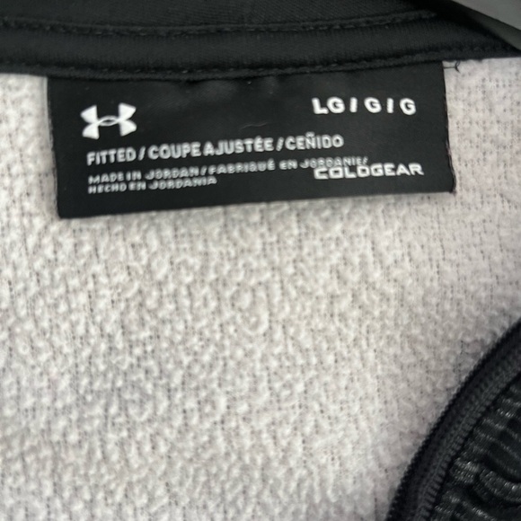 Men’s Under Armour Hooded 1/4 Zip Fleece Black Pinstripe Size Large - Picture 6 of 6